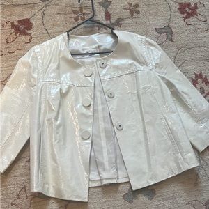 Vince white leather jacket